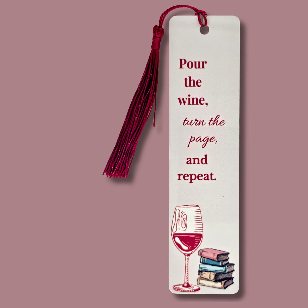 Wine &amp; Words Aluminum Bookmark