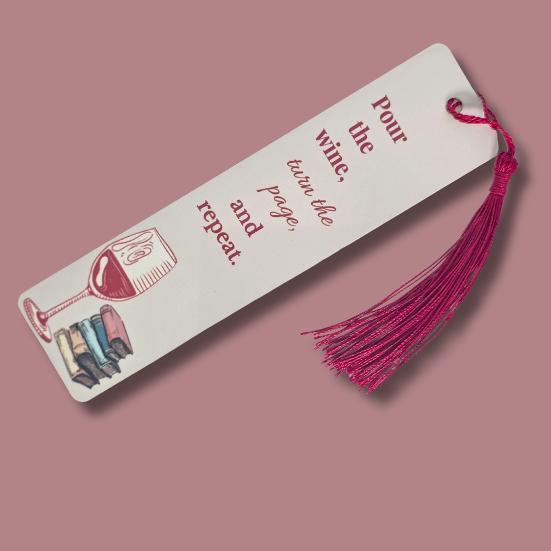 Wine &amp; Words Aluminum Bookmark